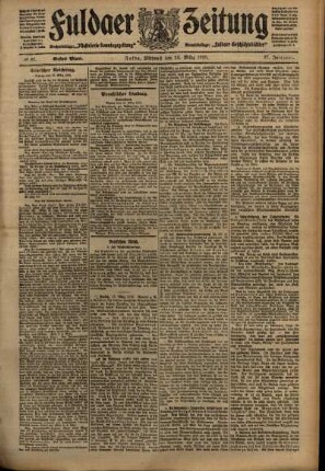 Erste Ausgabe vom Mittwoch, den 16. März 1910.