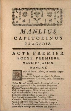 Manlius Capitolinus : Tragédie