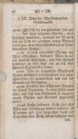 §. XII. Von der Abtödtung des Geschmacks.