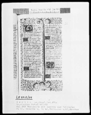 Breviarium Petri Mileti — ---, Folio 282rectoBuchseite