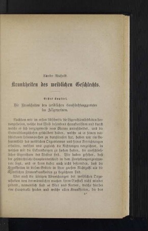 Zweiter Abschnitt. Krankheiten des weiblichen Geschlechts.