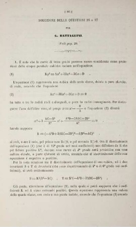 Soluzione delle quistioni 26 e 27.