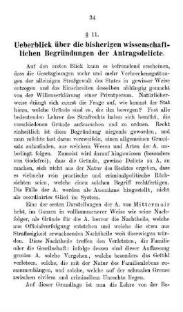 § 11. Ueberblick über die bisherigen wissenschaftlichen Begründungen der Antragsdelicte.