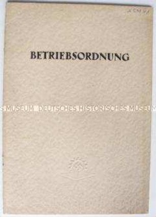 Betriebsordnung des Verlages der Deutschen Arbeitsfront