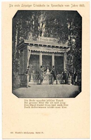 Die erste Leipziger Trinkhalle im Rosenthale vom Jahre 1860 [Nierth's Alt-Leipzig, Serie 16]
