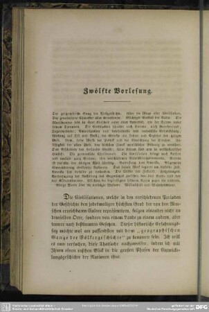 Zwölfte Vorlesung