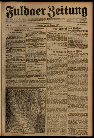 Erste Ausgabe vom Samstag, den 13. Januar 1917.