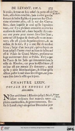 Chapitre LXXIV: Voyage de Rhodes en Alexandrie