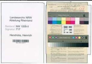 Entnazifizierung Heinrich Hendricks , geb. 24.04.1901 (Postschaffner)