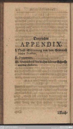 Dreyfache Appendix