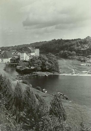 Grimma, Mulde mit Großmühle und Großmühlenwehr