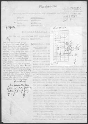 Zillhausen-Streichen: Pfarrbericht 1959