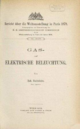 Gas- und elektrische Beleuchtung
