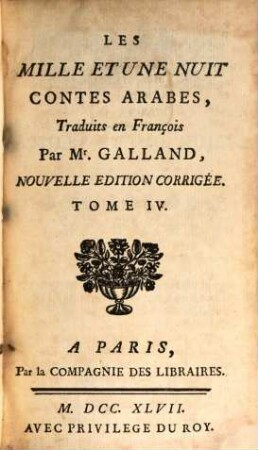 Les Mille Et Une Nuit : Contes Arabes, 4