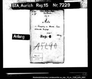 Die Unterhaltung der neuen Landstraßen von Aurich nach Esens und Wittmund