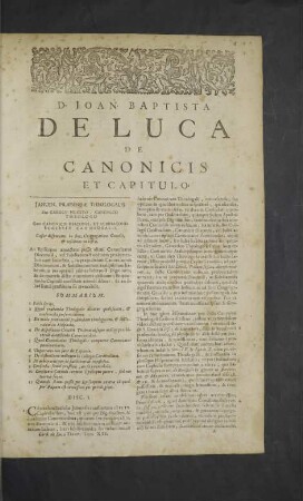 De Canonicis et Capitulo.