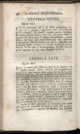Lettera LXVIII. = LXVIII. Brief. - Lettera XCI. = XCI. Brief.