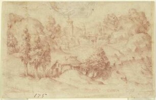 Landschaft mit Stadtansicht