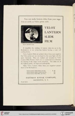 Eastman Kodak Company [Velox Lantern Slide Film]