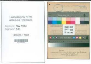 Entnazifizierung Franz Hesker , geb. 28.07.1891 (Landwirt)