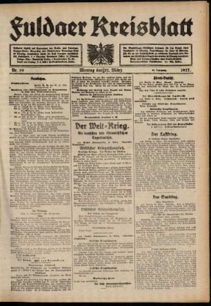 Ausgabe vom Montag, den 12. März 1917.