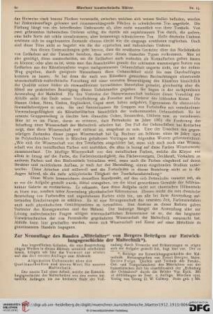 9: Zur Neuauflage des Bandes "Mittelalter" von Bergers Beiträgen zur Entwicklungsgeschichte der Maltechnik, [1]