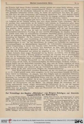 9: Zur Neuauflage des Bandes "Mittelalter" von Bergers Beiträgen zur Entwicklungsgeschichte der Maltechnik, [1]