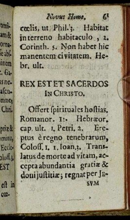 Rex est et sacerdos in Christo.