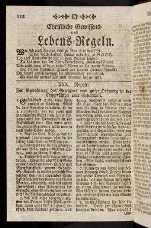 112-116, Christliche Gewissens- und Lebens-Regeln