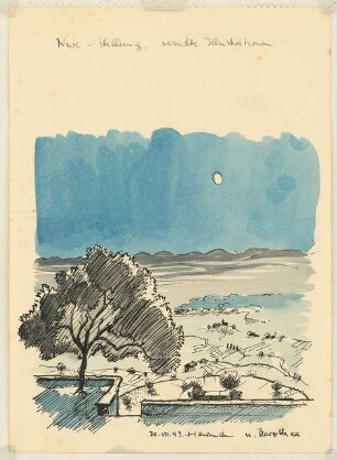 Skizzen: Landschaft bei Nacht