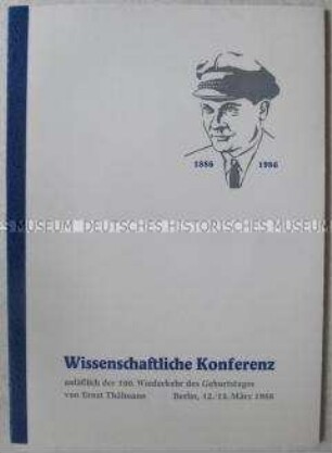 Notizheft zur wissenschaftlichen Konferenz des IML zum 100. Geburtstag von Ernst Thälmann (blanko)