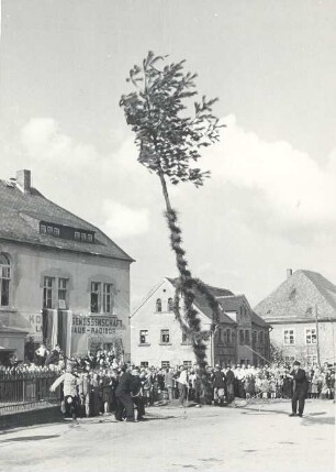 Maibaumwerfen in Radibor : Ort: Radwor / Radibor. Maibaumwerfen