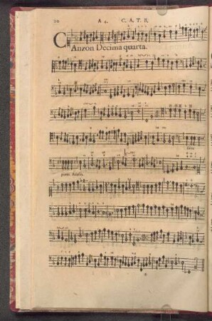 Canzon Decima quarta. à quattro Viol. C. A. T. B,