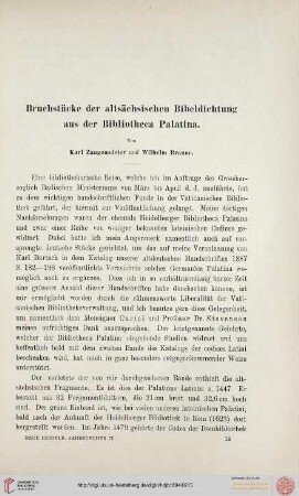 4: Bruchstücke der altsächsischen Bibeldichtung aus der Bibliotheca Palatina
