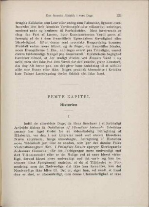 Femte Kapitel. Historien