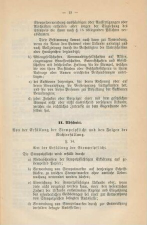 II. Abschnitt. Von der Erfüllung der Stempelpflicht und den Folgen der Nichterfüllung.