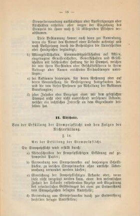 II. Abschnitt. Von der Erfüllung der Stempelpflicht und den Folgen der Nichterfüllung.