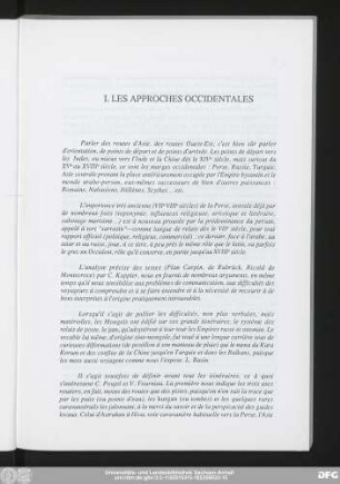 I. Les Approches Occidentales