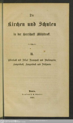 II. Thierbach mit Filial Ranspach und Wallengrün, Langenbach, Langenbuch und Drößwein