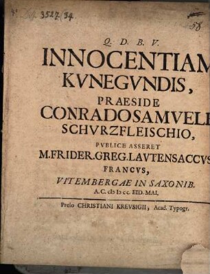 De innocentia Kunegundis