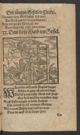 [Das böse Weib im Sessel.]