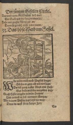 [Das böse Weib im Sessel.]