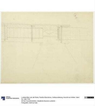Pavillon Barcelona, Weltausstellung, Ansicht von Hinten
