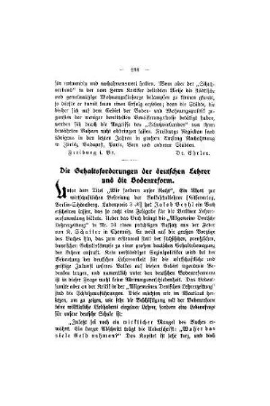 Die Gehaltsforderungen der deutschen Lehrer und die Bodenreform