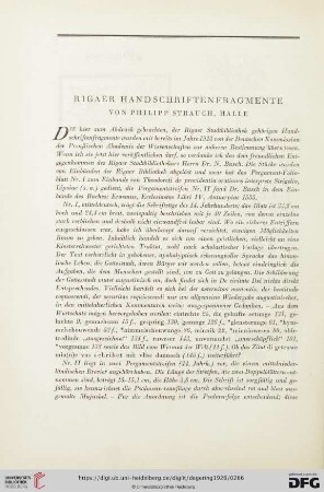 Philipp Strauch: Rigaer Handschriftenfragmente