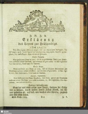 Erklärung des Textes zur Frühpredigt