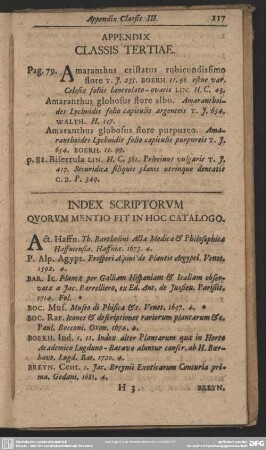 Appendix Classis Tertiae