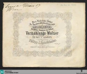 Vermählungs-Walzer für das Pianoforte