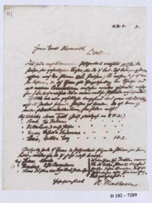 Schreiben an Ernst Wasmuth (Brief)