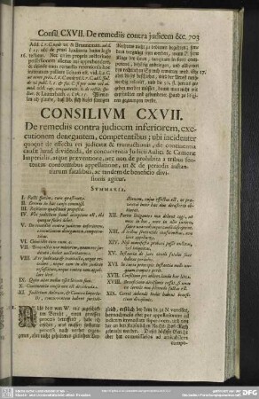 Consilium CXVII. De remediis contra judicem inferiorem, executionem denegantem, competentibus; [...]
